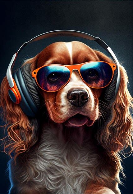 Premium Photo Portrait Of A Funny Dog In Headphones And Sunglasses Ai