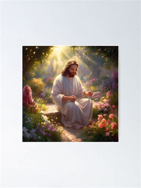 Jesus Praying In Heaven S Garden Poster For Sale By