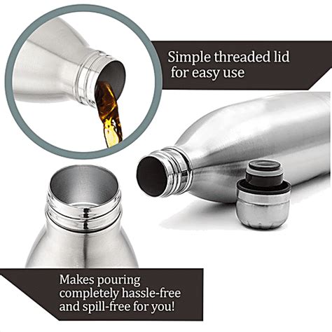 Buy Milton Water Bottle Thermosteel Hour Hot Cold Silver Duo Deluxe Online At Best