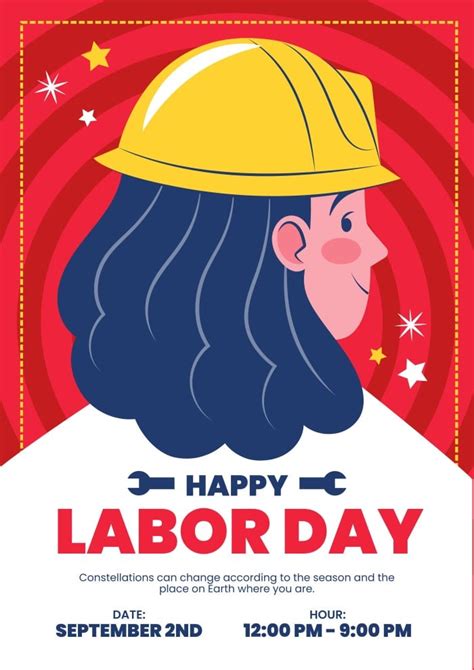 Edit This Flat Creative Happy Labor Day Poster Template In Minutes