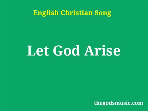 Let God Arise Christian Song Lyrics