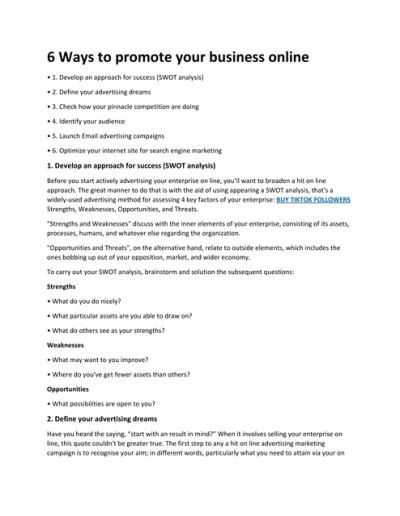 6 Ways To Promote Your Business Online 1