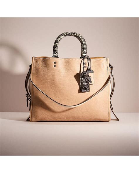 Coach Restored Rogue With Colorblock Snakeskin Detail In Natural Lyst