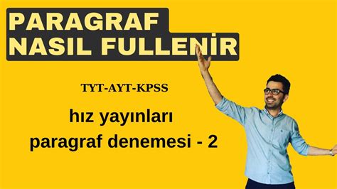 PARAGRAF ÇÖZME TEKNİKLERİ HIZ YAYINLARI PARAGRAF DENEME ÇÖZÜMÜ TYT