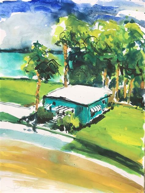 Key West Bungalow Watercolor By Daniel Clarke