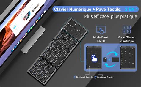 Moko Qwerty Clavier Bluetooth Pliable Portable Clavier Sans Fil Avec