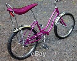 Vintage Schwinn Fair Lady Stingray Bicycle Violet Banana Seat