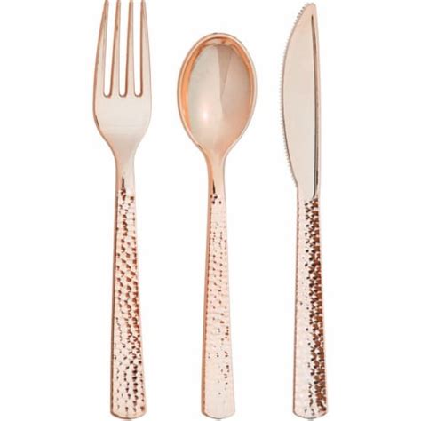 Hammered Assorted Cutlery Metallic Rosegold 24 Count 1 Frys Food