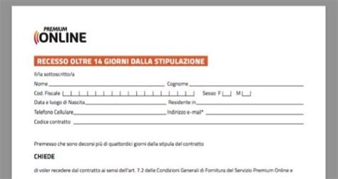 Recesso Premium Oltre 14 Giorni Aoierrico