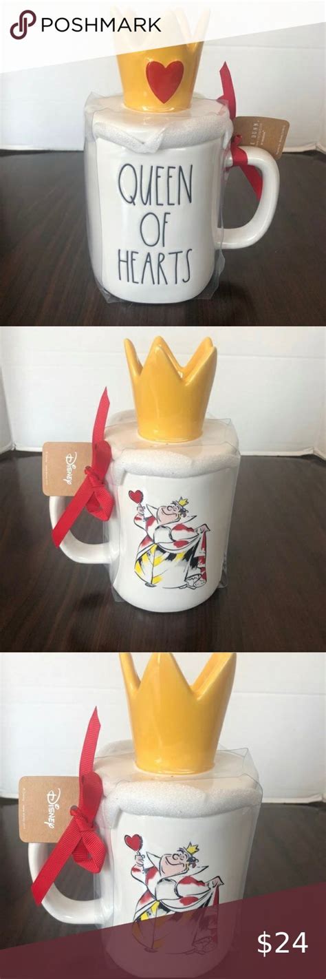 Rae Dunn Alice In Wonderland Queen Of Hearts Topper Mug Queen Of