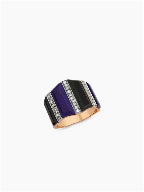 Deep Space Onyx Lapis Lazuli Ring Melis Goral Jewelry