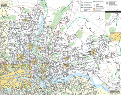 Map of London bus & night bus: stations & lines