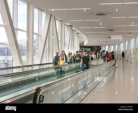 Airport Travelers, Moving Sidewalks at John F. Kennedy International ...