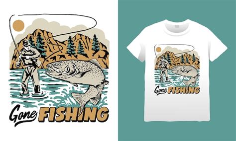 Premium Vector Gone Fishing Illustration