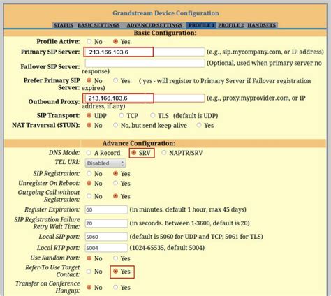 Grandstream Device Configuration Settings – AltoTelecom Call Center VoIP, SIP Trunk Provider ...