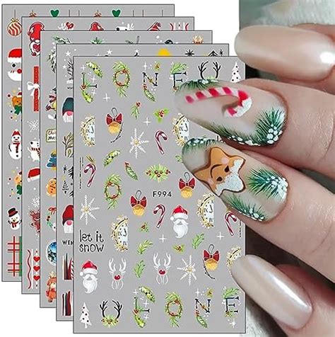 Nagelsticker Weihnachten Blatt Selbstklebend Nagelaufkleber Nail Art