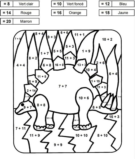 Coloriage Magique CP Dinosaure télécharger et imprimer gratuit sur