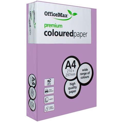 Officemax A4 80gsm Powerful Purple Premium Colour Copy Paper Pack Of