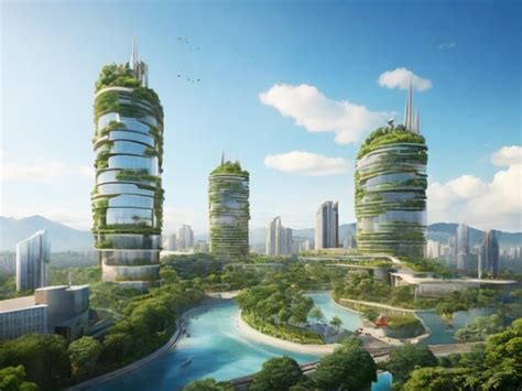 Premium Photo Green City Backgrounnd