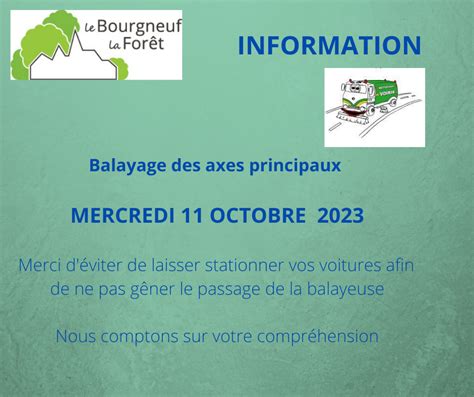 BALAYAGE DES RUES Le Bourgneuf la Forêt