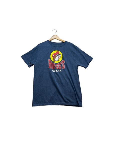 Buc Ees Beaver T Shirt Katy Texas Tee Mens L Logo Blu Gem