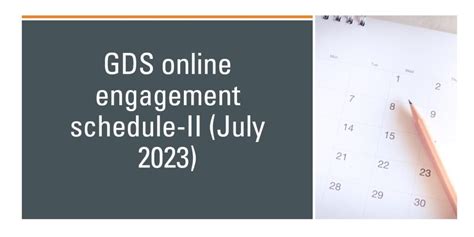 GDS Online Engagement Schedule II July 2023 Govtempdiary News