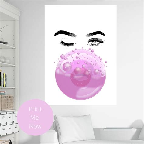 Bubble Gum Bubble Gum Wall Art Bubble Gum Poster Wall Decor Birthday