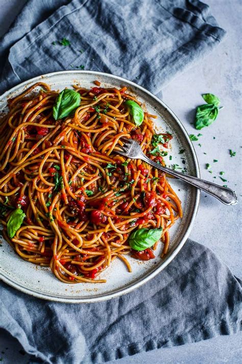 Lentil Spaghetti With Smokey Tomato Sauce Delicious And Healthy By