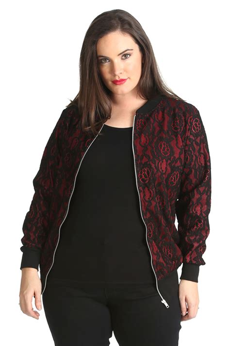 New Ladies Bomber Jacket Womens Floral Lace Ribbed Style Plus Size Nouvelle Ebay