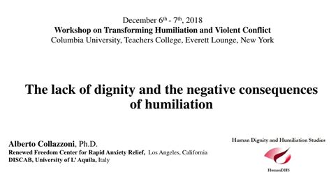 Ppt The Lack Of Dignity And The Negative Consequences Of Humiliation