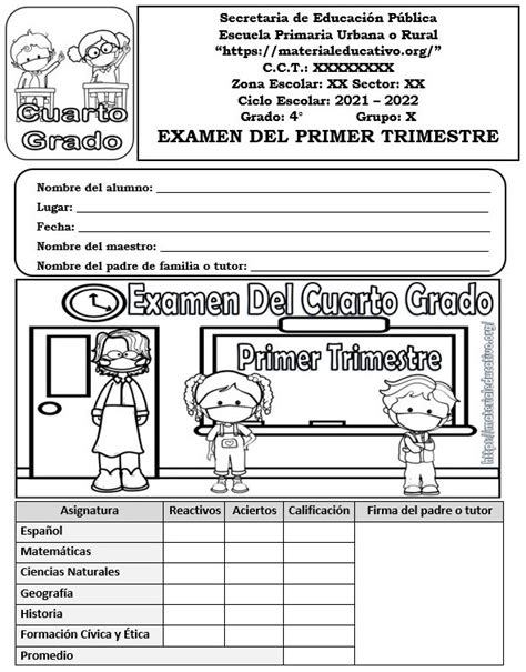 Examen Trimestral Bloque 1 Cuarto Grado 2021 2022 Ciclo Escolar Porn