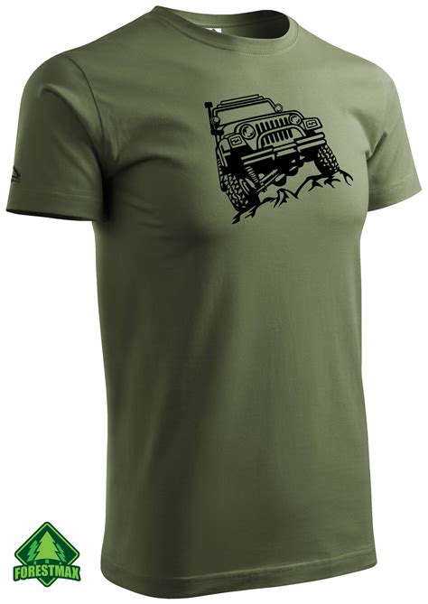 Koszulka T Shirt Nadruk Off Road Jeep Wrangler Khaki Forestmax Pl