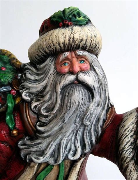 Ceramic Hand Painted Bisque Christmas Santa Claus Old World Santa Father Christmas Saint