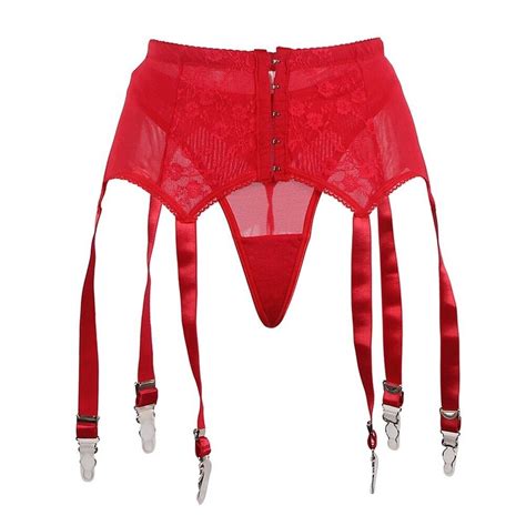 Sexy Corsagen Strumpfhalter Strumpfgürtel Strapse Dessous Rot String