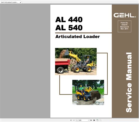 Gehl Articulated Loader Service Manual Updated 2022 Pdf