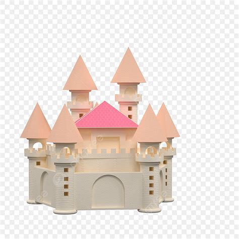 Pink Castle PNG Image Pink Solid Cartoon Castle Castle Clipart C4d