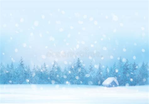 Vector Winter Forest Background. Stock Vector - Illustration of bokeh, frozen: 108814153