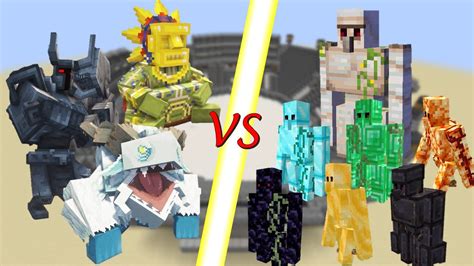 Mowzie S Mobs Boss Vs All Golems Minecraft Mob Battle Youtube