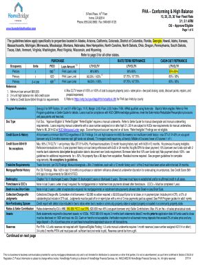 Fillable Online Fha Conforming High Balance Fax Email Print Pdffiller