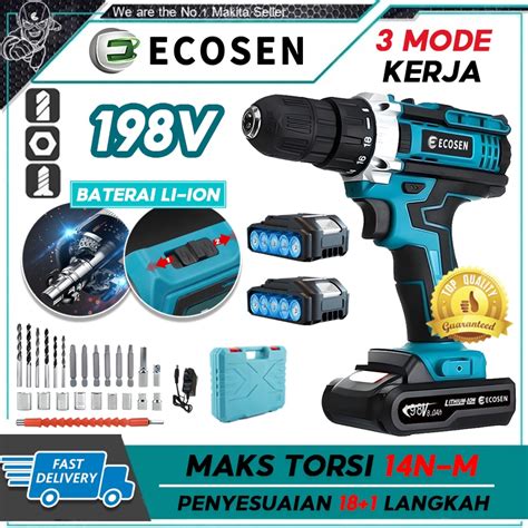 Jual ECOSEN Mesin Bor Baterai Tangan Cordless Drill Battery Bor