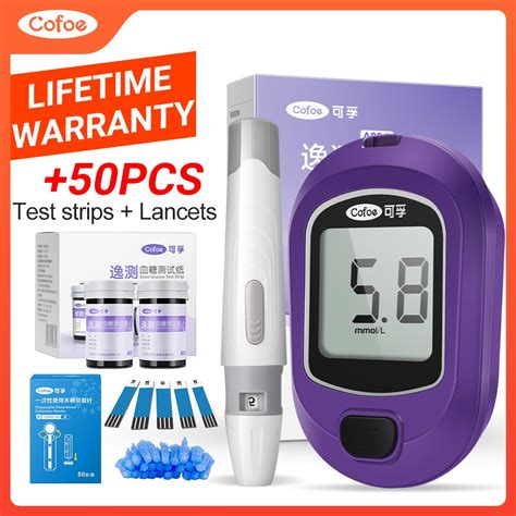 Cofoe Blood Glucose Meter Complete Set Glucometer Test Kit With Strip