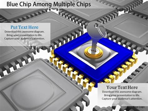 0115 Blue Chip Among Multiple Chips Image Graphics For Powerpoint