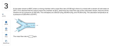 Solved A Hot Water Stream At C Enters A Mixing Chamber Chegg
