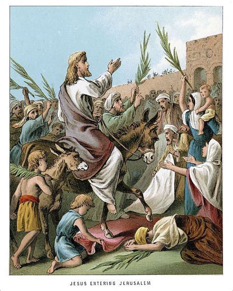 Print Of Jesus Entering Jerusalem Jesus Enters Jerusalem Art Lithograph