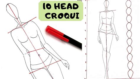 How To Draw 10 Head Croqui 10 Head Fashion Figure Fashion Illustration Youtube