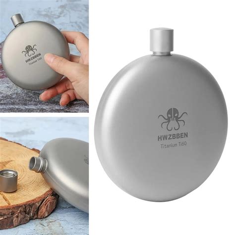 Ml Titanium Hip Flask Ultralight Pocket Pot Alcohol Whisky Drinking