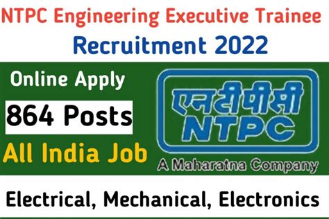 Ntpc Engineering Executive Trainee Recruitment Apply Online For