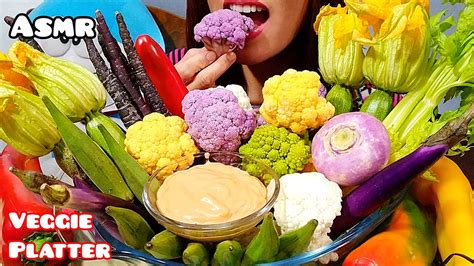 Asmr Veggie Platter Extreme Crunchy Eating Sounds Youtube