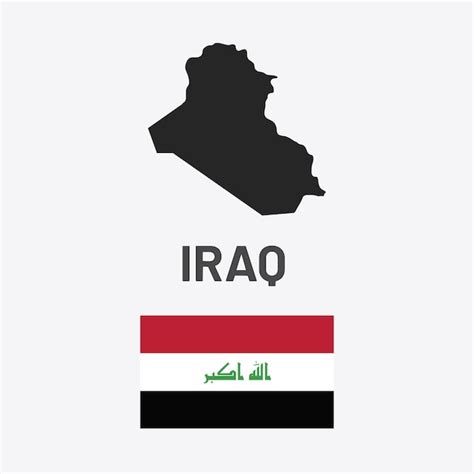 Premium Vector A Map And Flag Of Iraq