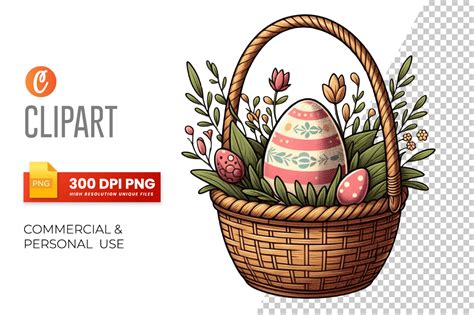 Easter Egg Basket Sublimation Clipart Graphic By Graftify Creative